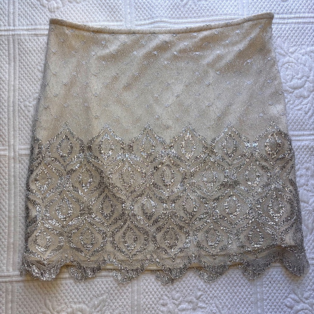 Free People Mini Lurex Skirt Size 4